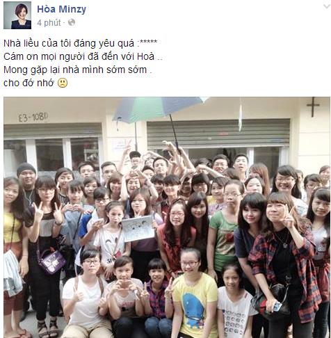 Hòa Minzy chia sẻ hình ảnh trong buổi họp Fan.